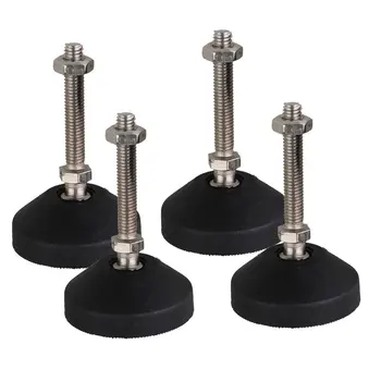 

4PCS Black 50mm M8 x 46mm Threaded Universal Joint Adjustable Levelling Feet Furniture Glide Pads