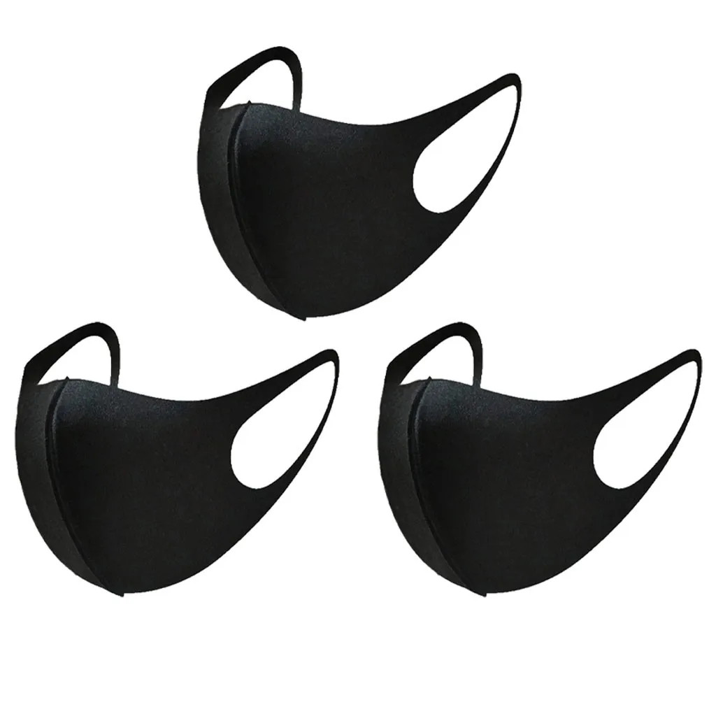 3pcs Carbon Fiber Black Face Mask For Women Men Foggy Haze Cycling Sports Shield Dustproof Reusable Windproof Mascarillas | Спорт и