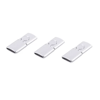 

3PCs Siliver Tone Rectangle Toggle Clasps Findings 3x1.4cm