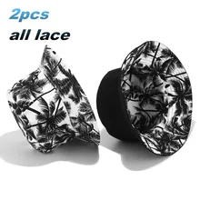 QianBei 2 шт./упак. прохладный черный с печатным рисунком ведро шапки для мужчин и женщин Рыбацкая шляпа от солнца, защита от солнца летом, ботинки в рыбацком стиле