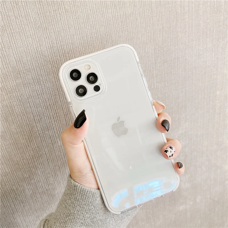 Transparent Anti-fall silicone Case for iphone 12 12Pro Max 11 11Pro Max XR XS XS Max for iphone SE 7 8 Plus Protective capa