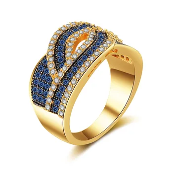 

Cross Border Foreign New Zircon Color Separation Ring Luxury High-grade European and American Popular Micro Setting Jewelry