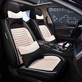 

Full Coverage flax fiber car seat cover auto seats covers for nissan navara d40 note patrol y61 y62 primera p12 qashqai j10 j11