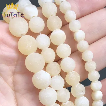 

Matte Yellow Jades Stone Natural Loose Spacer Beads For Jewelry Making Round Beads Pick Size 6 8 10 12mm DIY Bracelet 15''Inches