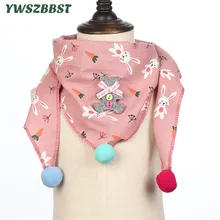 Новинка года; сезон весна; треугольные шарфы для маленьких девочек с изображением кролика и сердечек; Осенняя теплая одежда для девочек с воротником; одежда для маленьких мальчиков; шарф для малышей