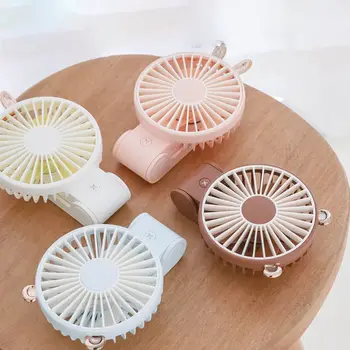 

Adjustable Cute Rabbit Bear Mini USB Foldable Handheld Fan Easy to Carry Small Fan with Hanging Rope Summer Cooling S 10166