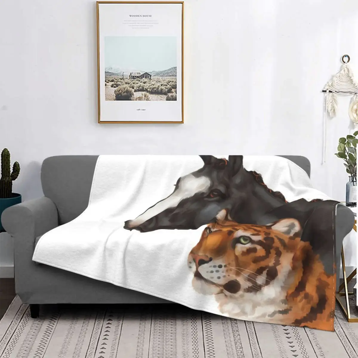 No Bb-Manta Con Logotipo De Tigre, Colcha Para Cama A Cuadros, Manta Con Capucha, Fundas De Invierno