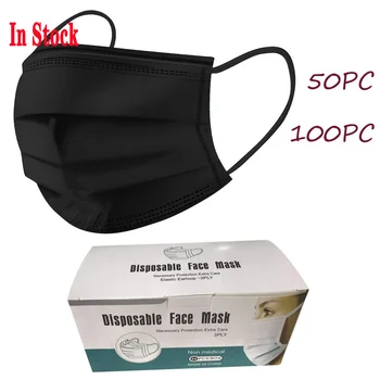 

50PC Disposable Face Mask Industria 3Ply Ear loop disposable Mask Mouth Face Mask FilterSafe Breathable Protective Mask