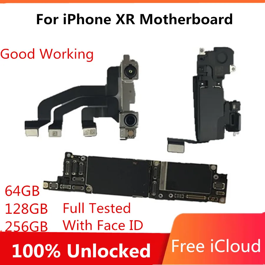 Unlocked For iPhone XR Motherboard WIth / No Face ID Mainboard 64GB 128GB 256GB Logic Board With IOS System | Мобильные телефоны и