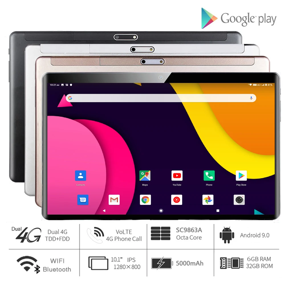 Новый продукт 10 дюймовый планшетный ПК с системой андроида и 9 0 Google Market 1280x800 IPS Wifi