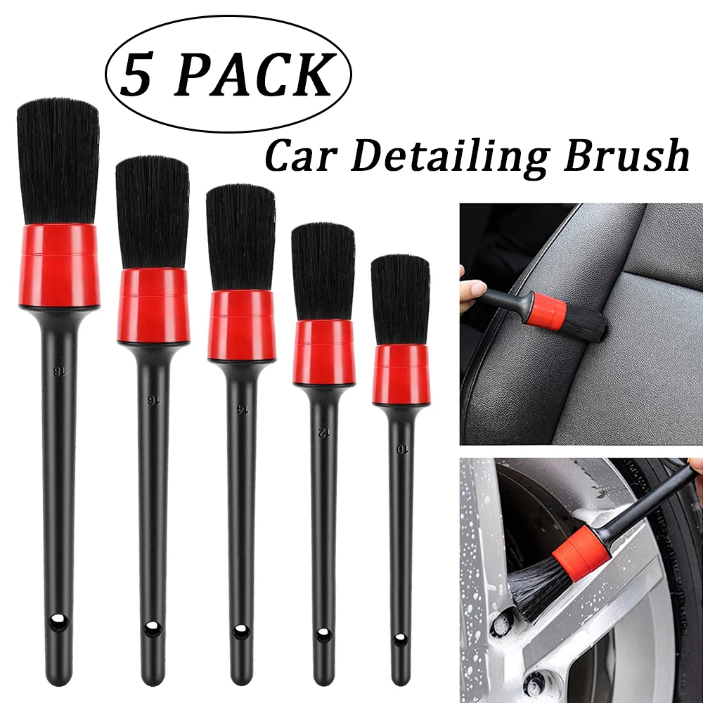 5 Pcs Car Detailing Brush Set Car Brushes Wash Tool Cleaning Car