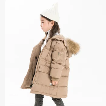 

-30 degrees winter children's long down coat Girl windproof thick down jackets Girls warm Parkers coat snow suit Duck down coat