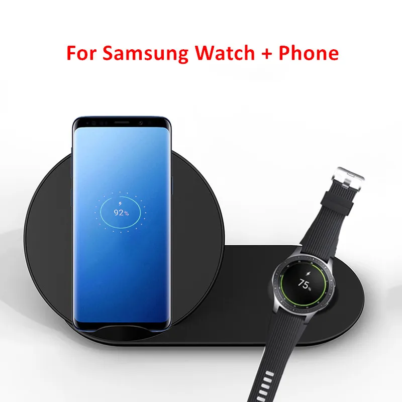 

10W Qi Wireless Charger Stand For Samasung S9 + S10 S8 S7 Fast Wireless Charging Station for Samsung Watch Charger Dock Pad