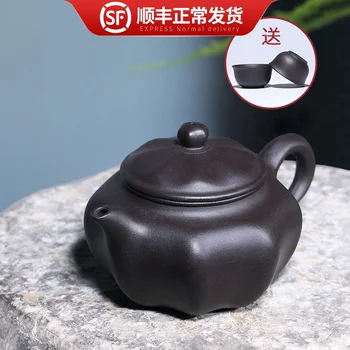 

Tibetan pot of the yixing pure manual recommended famous kung fu tea tea set suit black mud versatility