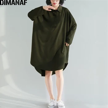 

DIMANAF Oversize Women Blouse Shirts Lady Tops Tunic Basic Solid Casual Loose Long Sleeve Thin Plus Size Spring Summer Clothing
