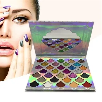 

1 Pc Mermaid Beauty Glazed Eyeshadow Palette Holographic Shiny Matte Glitter Pigment Eye Shadow Pallete Metallic Makeup Palette