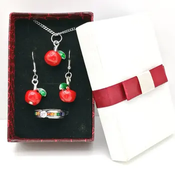 

24PCS Rectangle White + Red Earrings Necklace Pendant Ring Set Boxes Jewelry & Jewelry Gift Set Box90x60 x30MM "Fashion