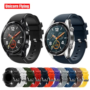 

LinXiang Stainless Steel Buckle Soft Silicone Wrist Strap For Huawei Watch GT Honor Magic Dream Smartwatch Bracelet Accessories