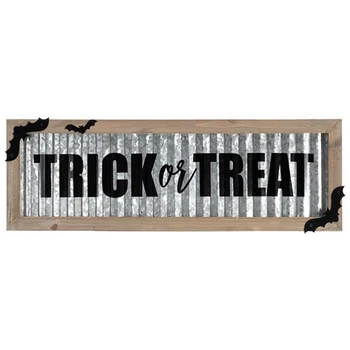 

Halloween Hanging Sign Holiday Wall Sign Holiday Door Decorating Outdoor Porch Sign TRICK OR TREAT and WITCH WAY TO THE CANDY