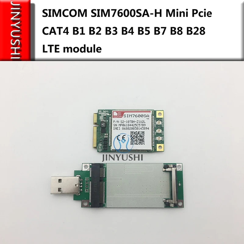 

10 комплектов, мини-Pcie + USB-адаптер SIMCOM SIM7600SA-H SIM7600 с слотом для SIM-карты, тип CAT4 B1 B2 B3 B4 B5 B7 B8 B28 LTE-модуль