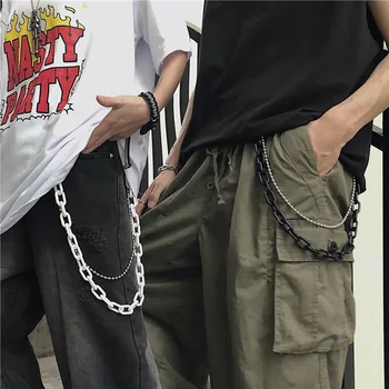 

ins candy color waist chain, trendy men and women hip hop all-match metal chain acrylic color pants chain
