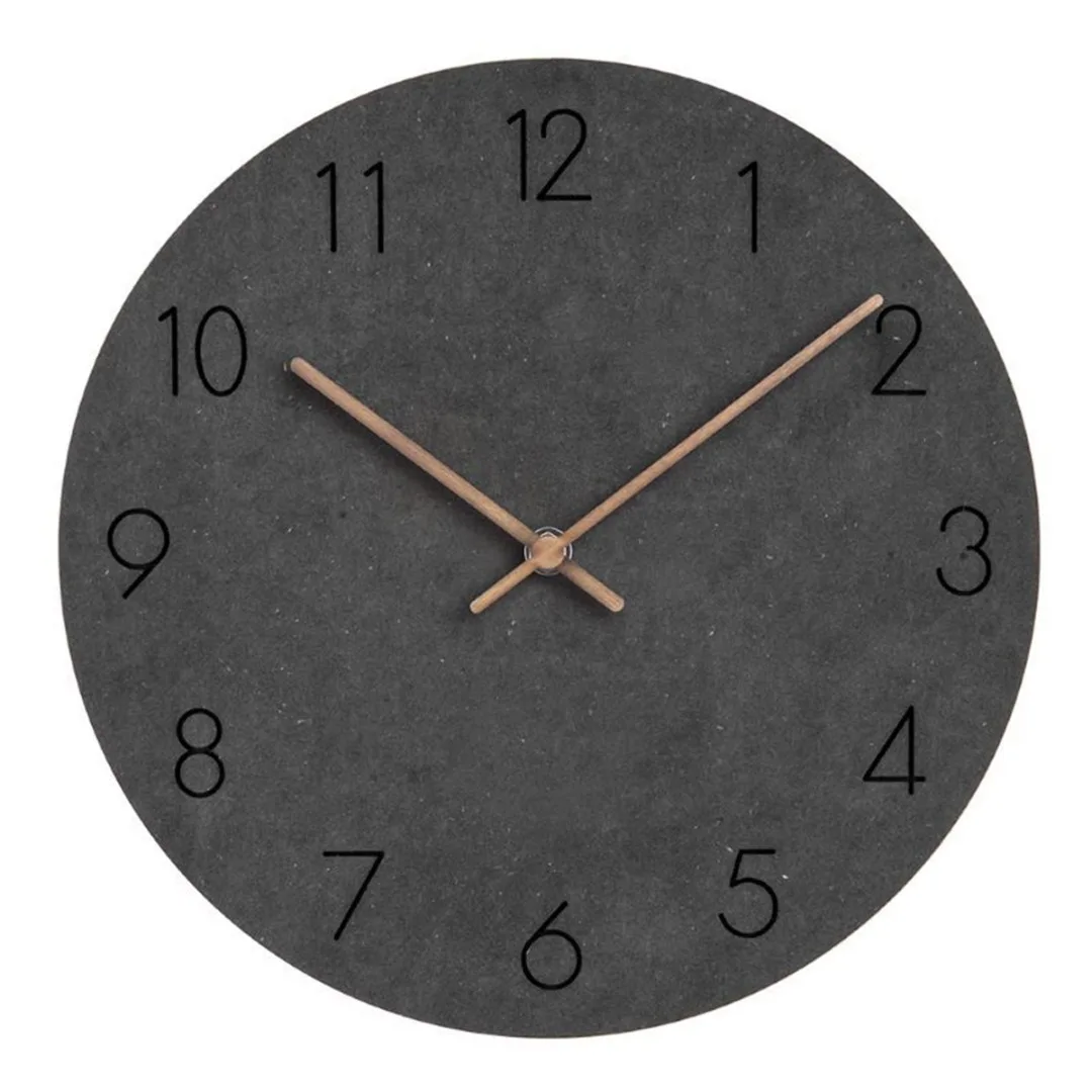 Kitchen Modern Simple Round Wall Clock Classics Silent Numberal MDF Wood Clock For Bedroom Office Living Room Decor Gift 