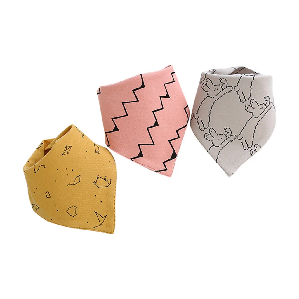 Baby saliva towel bib Baby Bibs Saliva Towel Baby Boys Girls Feeding   bib newborn cotton triangle scarf 3 pencil bears