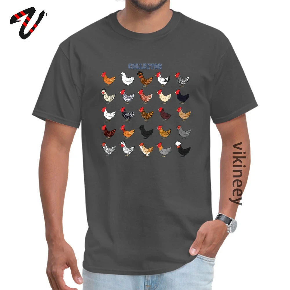 Latest Mens T Shirt Chicken collector Printed On Tshirts Cotton Short Sleeve Customized T Shirt Round Collar Wholesale Chicken collector 406 carbon