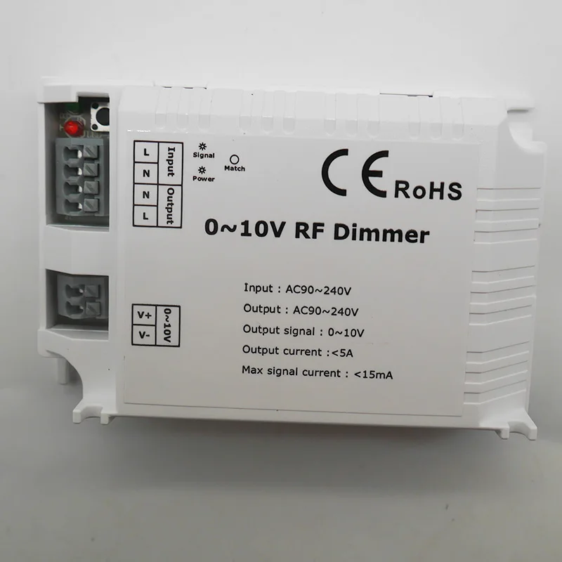 AC110V 220V High Voltage LED RF Dimmer DM015 1 Channel 0-10V 1CH Trailing Edge Dimming 3 Key with Remote LED RF Dimmer Control