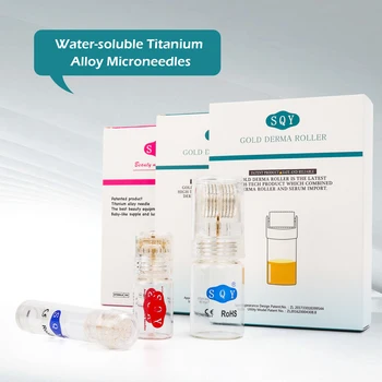 

Derma Roller Needle Titanium Gold Derma Stamp for Women Beauty Facial Skin Care Micro Needles 0.25mm Dermaroller Face Massager