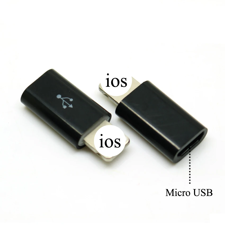 2 шт для iPhone микро USB/type-C зарядное устройство адаптер конвертер «Мама-папа» адаптер для iPhone 6 6s 7 8 Plus X 10 для iPad - Цвет: Micro USB Black