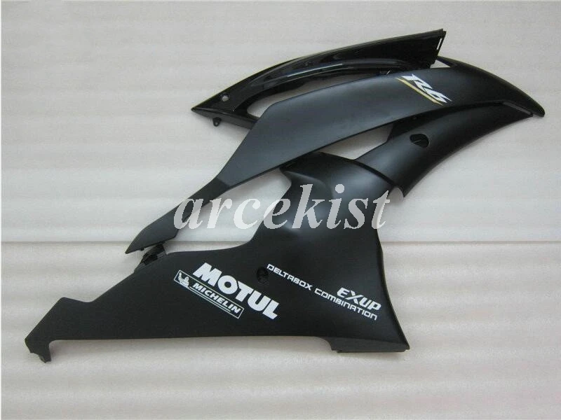 4 подарки набор впрыскивателей мотоциклов Обтекатели подходят для YAMAHA YZF-R6-600 2008- 08-16 обтекатель кузова набор на заказ черный