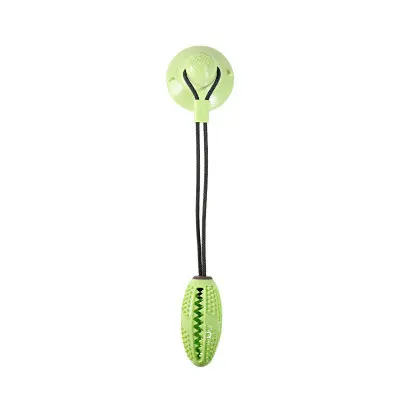 green Pet интерактивные игрушки для собак резиновые шарики с присоской жевательный зуб чистая еда диспенсер мяч игрушка веревка мяч молярные товары для домашних животных - Цвет: green