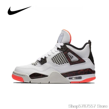 

Nike Air Jordan 4 hot lava GS basketball shoes for women non-slip comfortable outdoor sports sneakers 408452-116