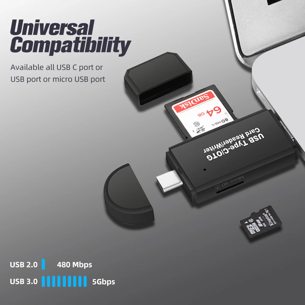 ANKNDO 5 в 1 OTG кард-ридер TF SD кард-ридер Micro usb type C мобильный телефон Android Компьютерный удлинитель Czytnik Kart
