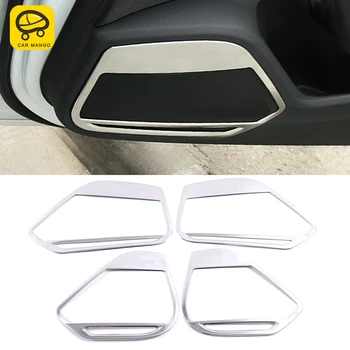 

CarManGo Car Accessories Stainless Audio Speaker Circle Trim Sticker Frame Interior Decoration for Audi A4 A5 S4 S5 B9 2017-2020