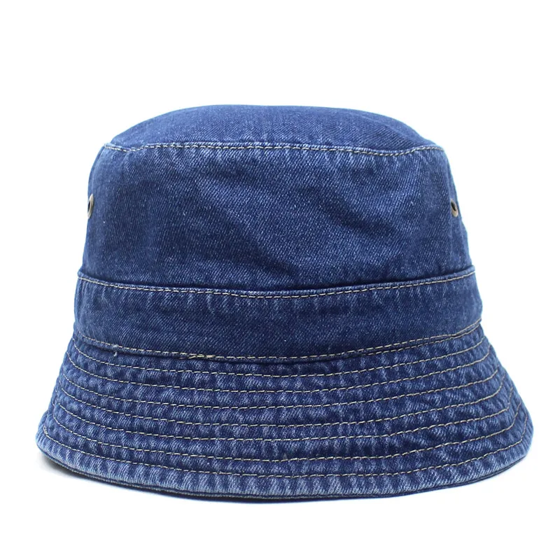 

Denim Solid Bucket Hat Fisherman Hat Outdoor Travel Sun Cap Hats for Men and Women 395