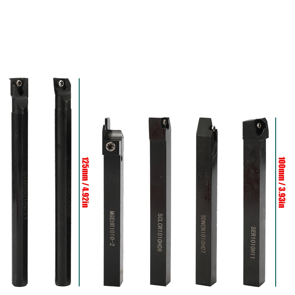 

Hot New 10mm 6PCS DIY Hard Alloy carbide inserts Wrench Shank Lathe tool Holder Boring Bar CNC Tools Set Lathe Turning Tool