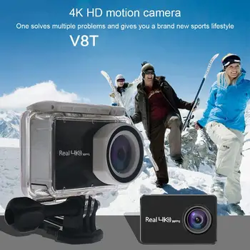 

V8T Action Camera 4K WiFi Underwater Waterproof Helmet Video Recording Sport Cam for Surfing Hiking 65.7*42*22mm