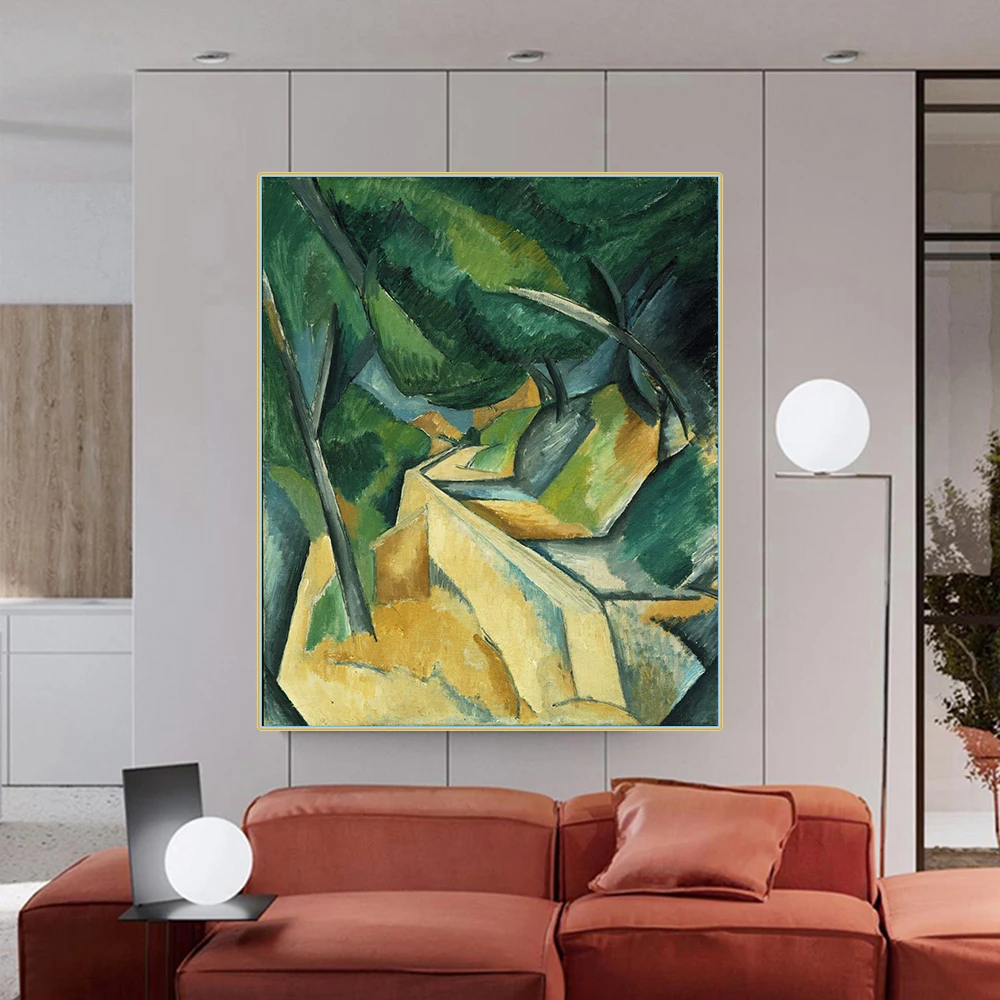 Citon холст искусство Масляная живопись Жорж Braque Road дорога возле L'Estaque Artwork