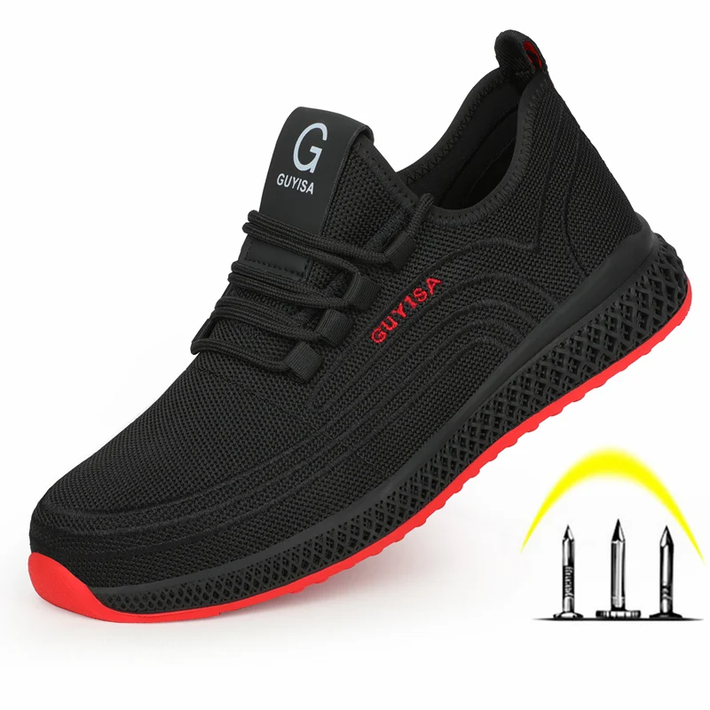 Air Mesh Steel Toe Breathable Safety Shoes Men and Women Puncture-Proof Non Slip Work Boots Lightweight Comfot Sneakers safety shoes