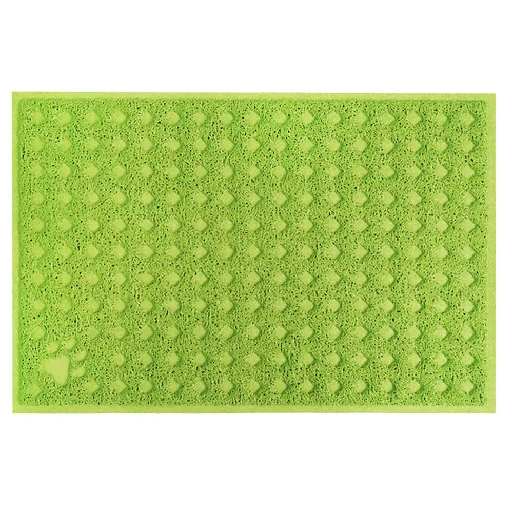 Yellow Green ПВХ собака кошка коврик для корма противоскользящая квадратная площадка миска для домашних животных чаша еда Вода Коврик для кормления коврик для котенка коврик для стола легкая чистка - Цвет: Yellow Green