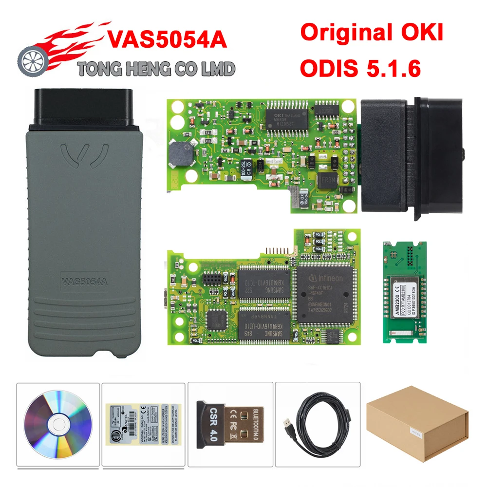 Лучший оригинальный чип OKI VAS5054A ODIS 5.1.6 генератор ключей Bluetooth AMB2300 VAS5054 VAS 5054A 5054