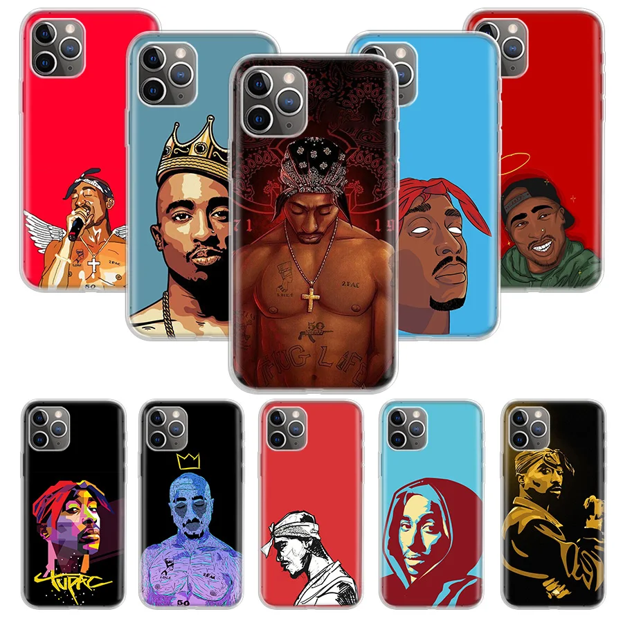 Мягкий чехол для телефона 2Pac Тупак Шакур Apple iphone 11 13 12 Pro XS Max XR X 7 8 6 6S Plus 5 | Мобильные