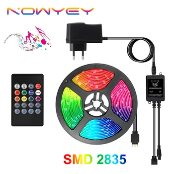 

LED Strip 5M Kit Music Sync 12V RGB SMD2835 LED Light Strip Backlight Sound Sensor RGB Tape Ribbon