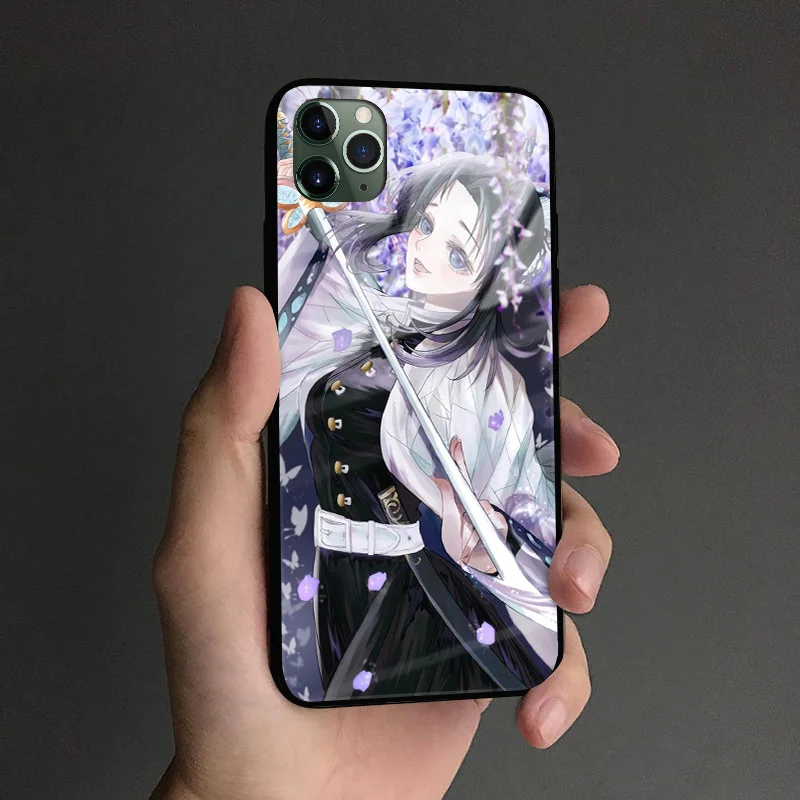 AE 2801 Shinobu Kocho Kimetsu no Yaiba аниме мягкий силиконовый стеклянный чехол для телефона, чехол для iPhone 6 6s 7 8 Plus X XR XS 11 Pro Max - Цвет: AE 2801