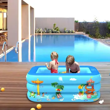 

Swimming Pool Indoor Outdoor Inflatable Swimming Pool Rectangle Thickened PVC Kids Adults Multipurpose Wear Resistant Home