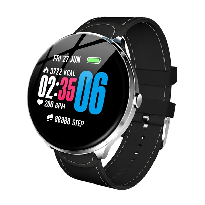 LEMADO ips полный сенсорный экран для женщин Смарт-часы для мужчин сердечный ритм кровяное давление кислород пользовательские циферблаты Smartwatch для Android IOS - Цвет: silver leather