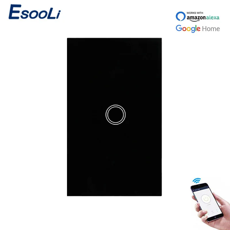 EsooLi роскошная хрустальная панель стандарт США WIFI сенсорный выключатель Ewelink