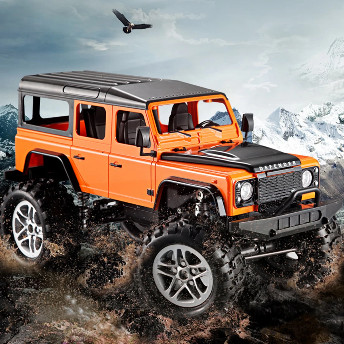 1:14 2,4G RC 4WD альпинистский автомобиль пульт дистанционного управления Внедорожник модель автомобиля игрушка для мальчика-оранжевый/зеленый